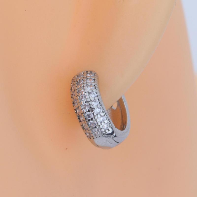 Neymar Style Full Diamond Zircon Geometric Hoop Earrings Unisex Fashion Jewelry