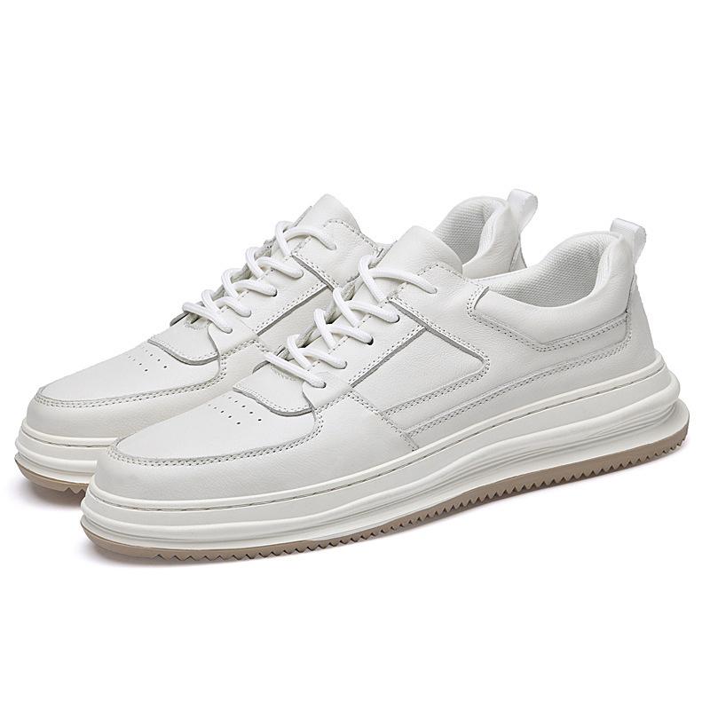 Men's Shoes Popular Cowhide Casual Leather Shoes Men's Breathable Trend Soft Sole Tooling Shoes British Sports Shoes Casual Board Shoes Men