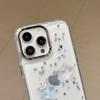 Ins Korean Gradient Star Bling Glitter Phone Case For iPhone 16 15 14 13 12 11 Pro Max Plus Shiny Clear Shockproof Cover