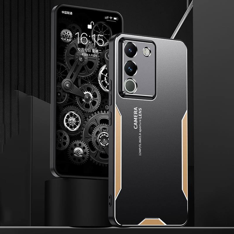Pro vivo Y200 (Indie) Pouzdro na telefon z PC+TPU+hliníkové slitiny, ochrana proti pádu, kryt mobilního telefonu