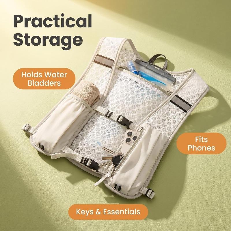 Outdoor Running Water Bottle Storage Vest Reflective Hydration Water Chest Pack Lightweight Running Vest with Phone Holder Vest