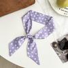 Purple long silk scarf, new polka dot scarf, headscarf tied hair band, bag tied streamer, decorative small scarf, belt.