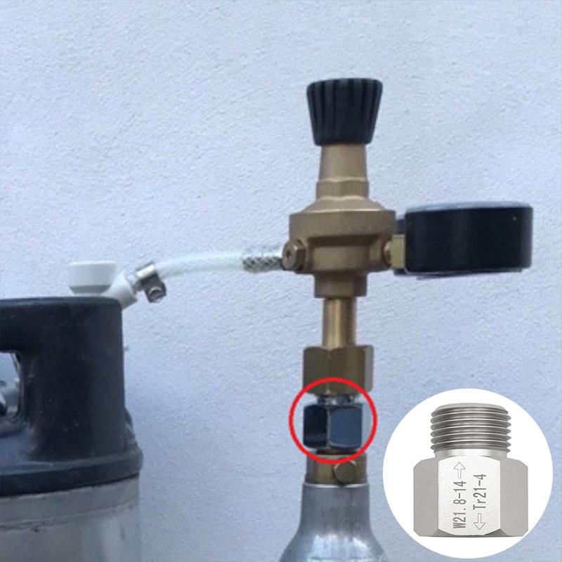 1 Set Tr21-4 To W21.8-14 Convert Adapter Co2 Cylinder Soda Water Accessories For Aquarium Fish Homebrew Beer Corny Keg Co2 Parts