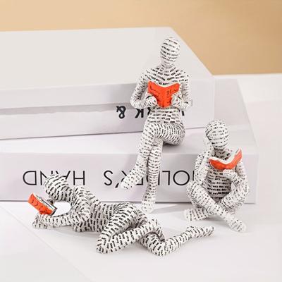 Abstrakte Lesende Männer Figur Moderne Sitzende Liegende Brief Mann Statue Heim Büro Arbeitszimmer Künstlerische Dekoration Ornament