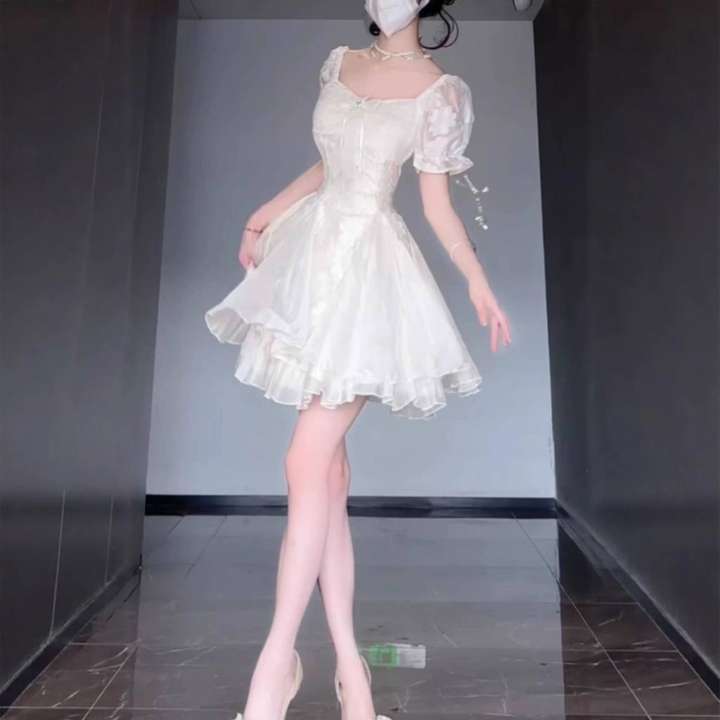 Gentle Wind French Style, Great-looking Waist Fluffy Fairy Dress, Small Fairy Dress, Summer Fashion Wear