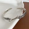 100% Solid 925 Sterling Silver Metal Bracelet for Women Vintage Handmade Simple Retro Chain Heart Bracelet Birthday Gift Party