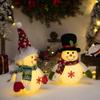 Festival Light Up Snowman Ornament With Warm LED Glows For Holiday Homes Decoration Desktop Accessories