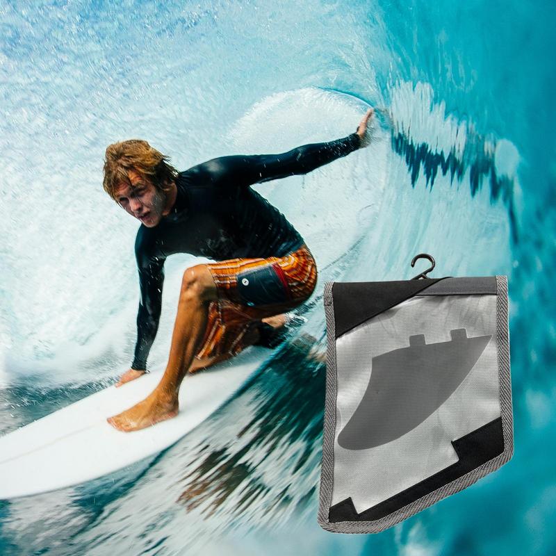 Nylon Surf Accessory Black Fin Wallet Outdoor Activities Black Surfboard Fin Case Water Sports Bag Fits Standard Fins