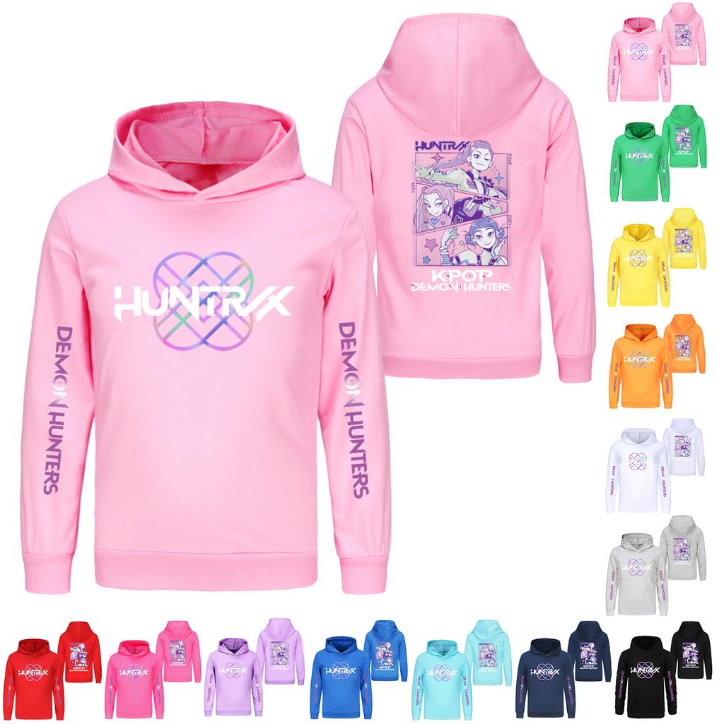 Kids' Long Sleeve Loose Pullover Letter Print Drawstring Hooded Sweatshirt