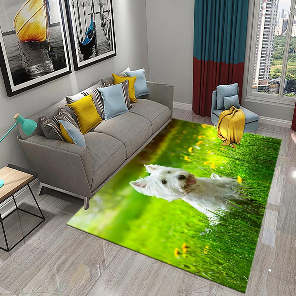 West Highland White Terrier Hund Teppich Niedlicher Welpe Tier Badezimmer Küche Schlafzimmer Anti-Rutsch Teppich Eingang Toilette Fußmatte