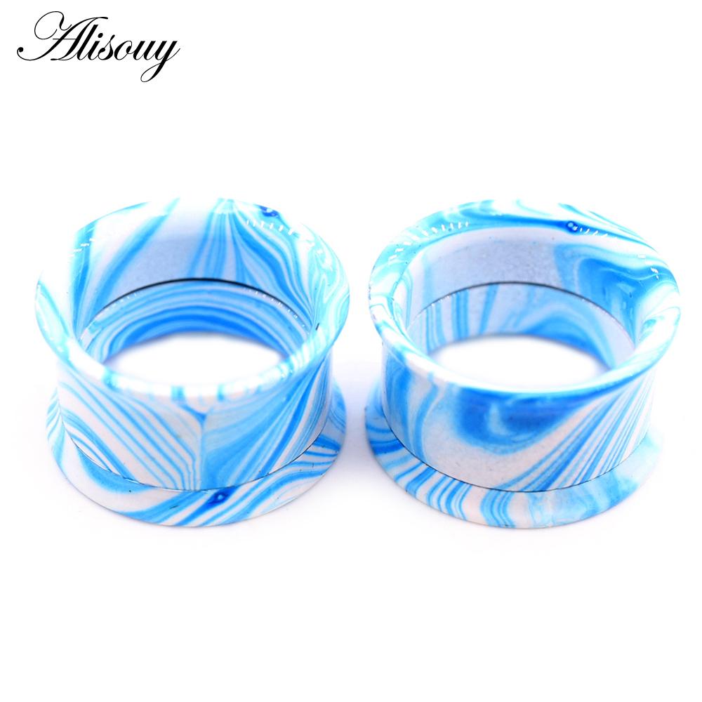 2pcs Baking Alisouy Stainless Paint Steel Screw Ear Flesh Tunnel Plugs Expander Stretcher Double Flared Gauge Piercing Jewelry
