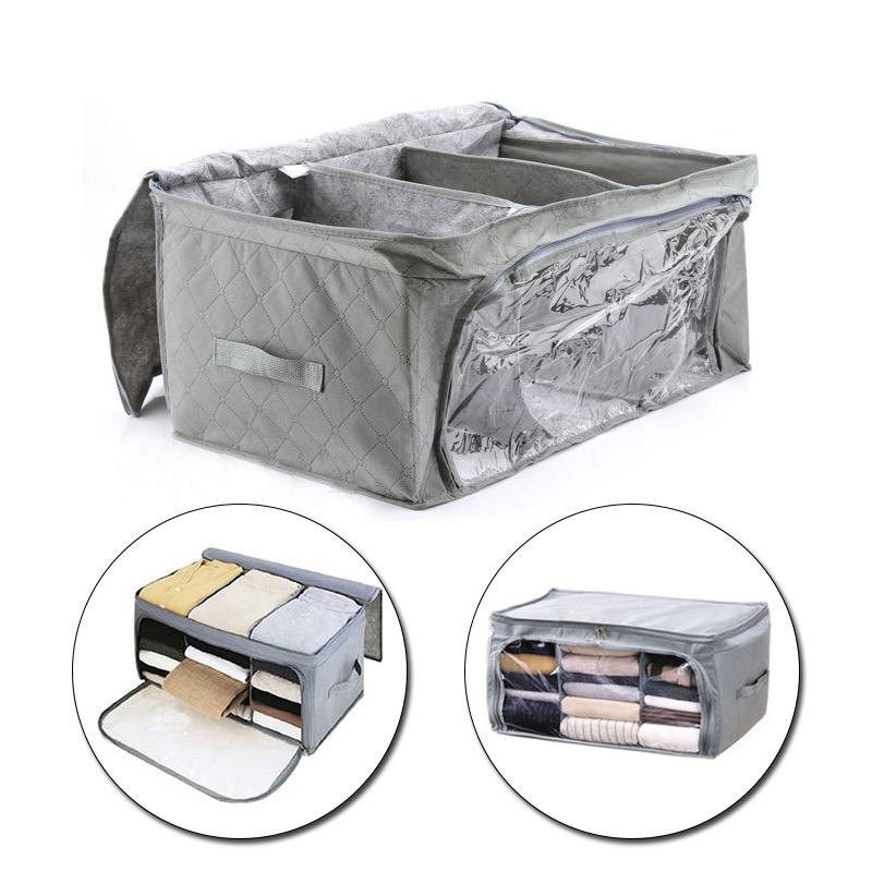Buy 1PC Clear Window Quilt Storage Box With Handles NonWoven Clothes