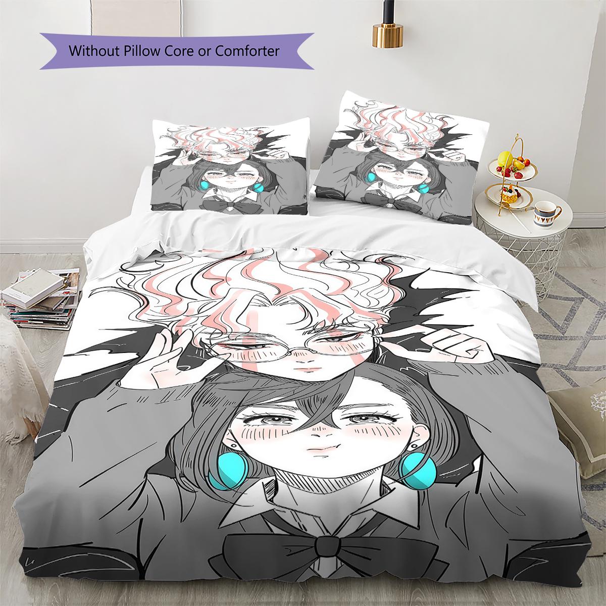 

DAN DA DAN Pattern Bedding,Quilt Set Quilt Cover Pillowcase Home Birthday Gift (1 * duvet cover + 2 * pillowcase, without core) 135x200cm