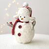 Knitted Christmas Snowman Ornaments White Snowman Statue Scarf Hat Xmas Decoration Wedding Party