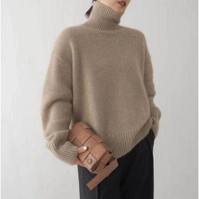 Simple Turtleneck Sweater with Women's Autumn and Winter Basic Lazy Solid Color Pullover Bottoming Knitted Sweater