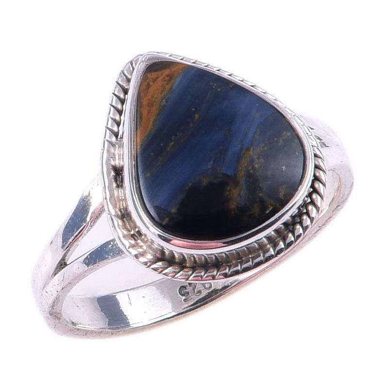 Natürlicher Pietersit Edelstein Handgefertigt 925 Massiv Sterlingsilber Ring Größe 7 Z8B50