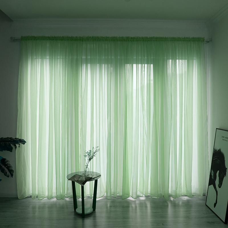 Home Window Screen Curtain Tulle Multi-color Sheer Curtains for Living Room Hotel Beauty Salon Window Privacy Screening Decor