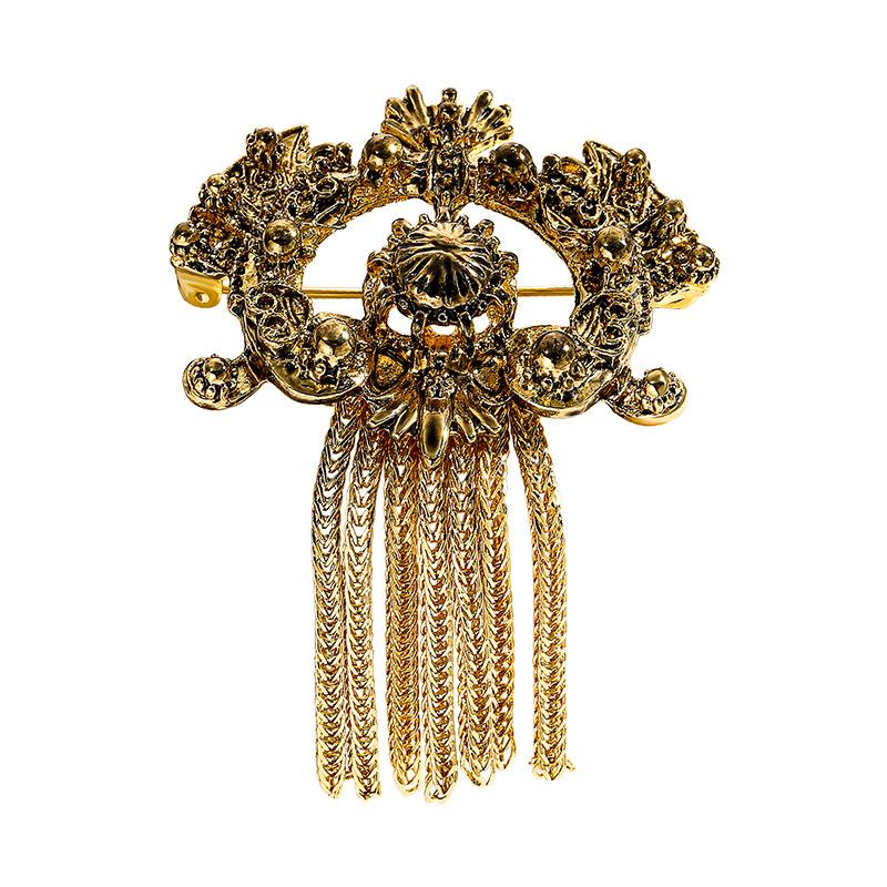 Retro Vintage Hollow Tassel High-end Palace Baroque Accessories Brooch