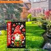 Gnome Santa Holds Candy Gift Single Sided Polyester , Garden Flag - Single-Sided, Polyester, Outdoor Yard Decor
