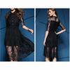 Weißer Wimpernspitzenstoff Schwarze Wimpernborte Nähspitzenstoff Blumenspitze Brautkleid nähen