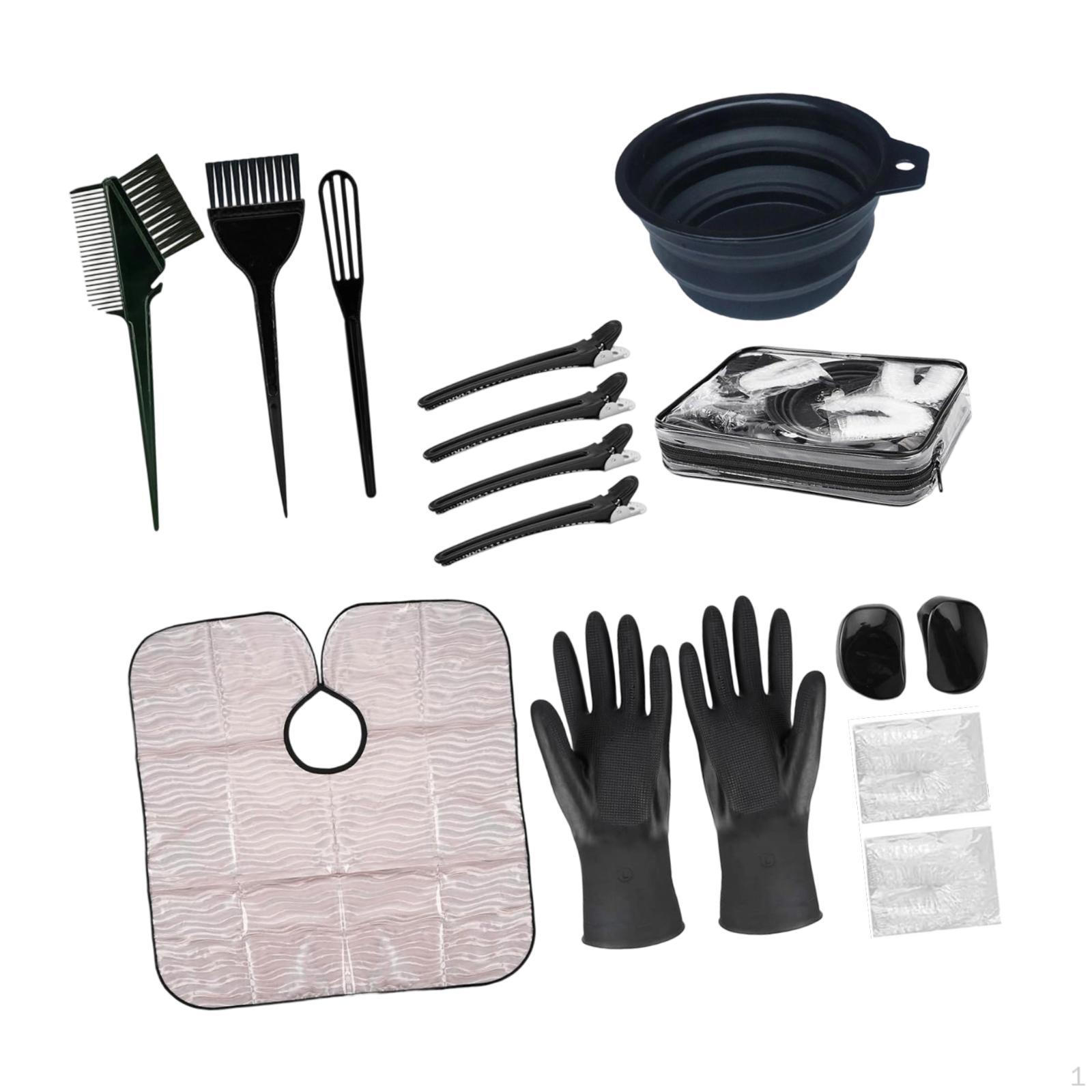 

Краска для волос Краски Аксессуары для окрашивания, Портативная заколка с сумкой для хранения Набор для волос для салона чёрный