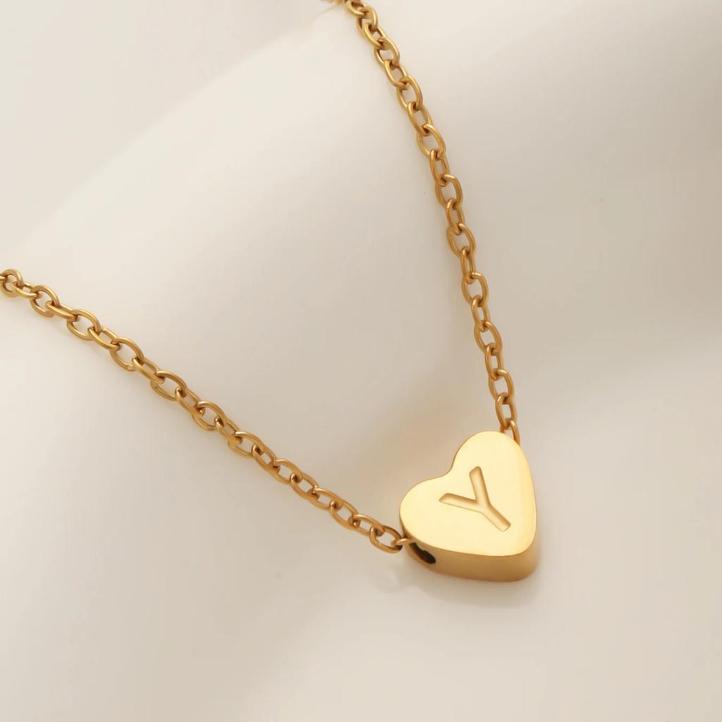 1 PZ Cavigliera a Catena Link in Acciaio Inossidabile Colore Oro Gioielli da Donna Cavigliera con Lettera Iniziale A-Z Cuore per Accessori da Donna