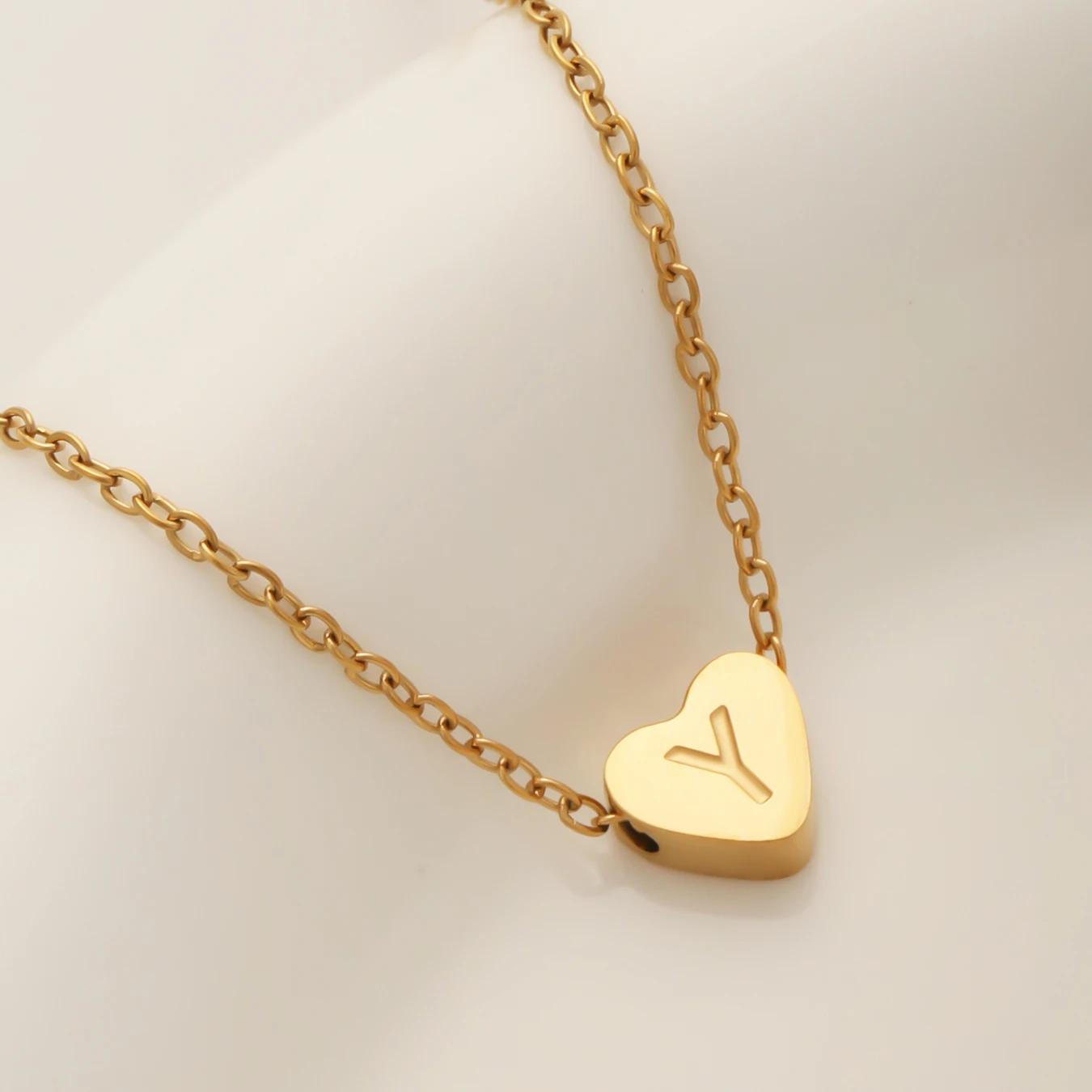 

1PC Golden Color Stainless Steel Link Chain Anklet Women Jewelry A-Z Initial Heart Letter Anklet for Women Accessories