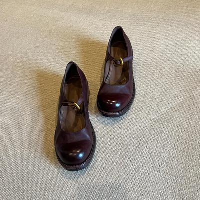 Genuine Leather~ Retro Round Head British Style Small Leather Shoes With Mary Jane Shoes Women'S Genuine Leather Thick Heel Light Mouth Single Shoes