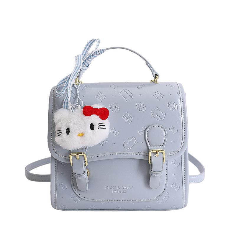 

Retro backpack women s new fashion popular versatile commuter mini small backpack simple travel messenger bag No pendant model синий