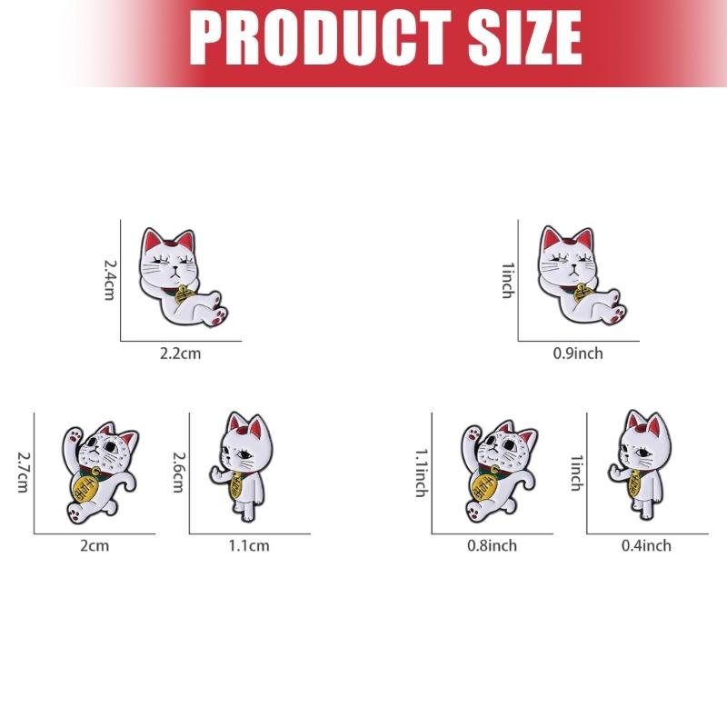 Lucky Fortune Cats Enamel Brooch Pin Premium Metal Badge For Casual Formal Wear Students Professionals