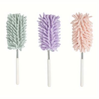 Nordic Wind Chenille Dust Duster, Telescopic Feather Duster for Home, No Battery Required, for Living Room, Bedroom, Outdoor, Wall, Furniture Cleaning