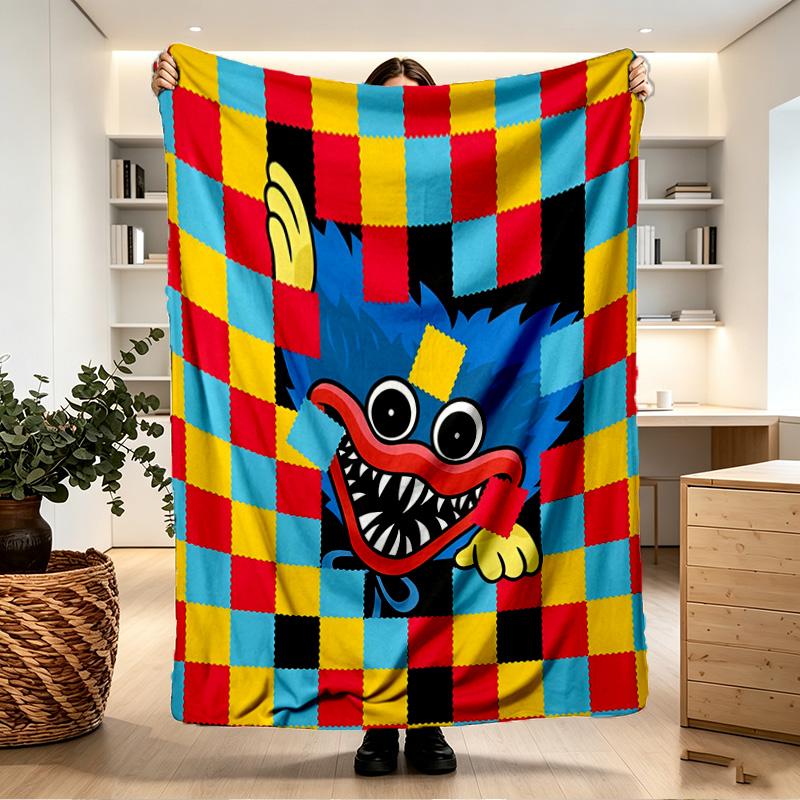Huggy Wuggy Print Blanket - Soft & Comfortable, for Bedroom, Travel, Sofa, Home Decoration - Birthday Christmas Gift for Friend