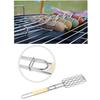 Outdoor Camping Stainless Steel Folding Portable Hot Dog Barbecue Grilled Sausage Mesh Barbecue Net