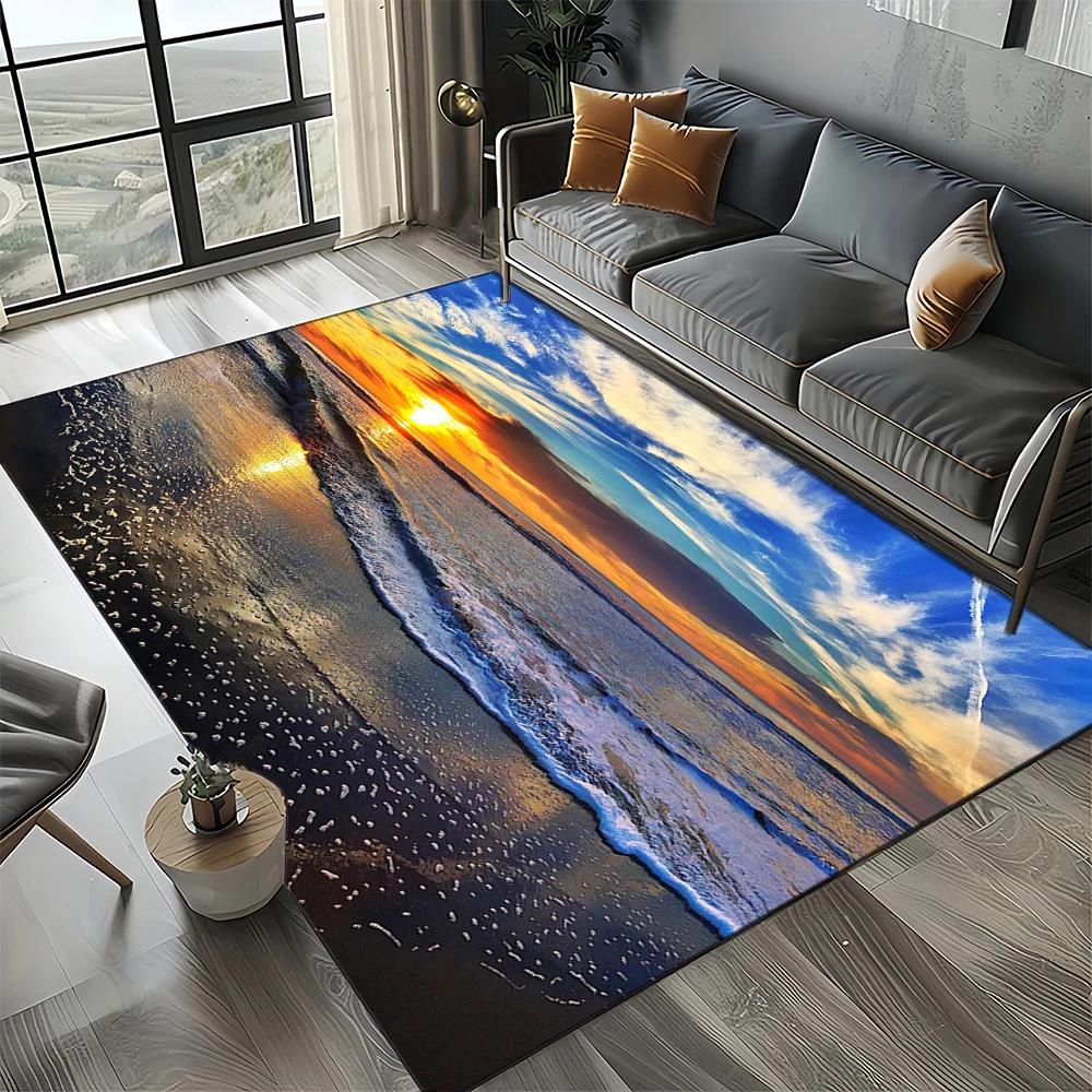 27 Style New Sea Water Beach Reef Nature Scenery Carpet Rug for Living Room Bedroom Home Sofa Decoration,Kids Non-slip Floor Mat