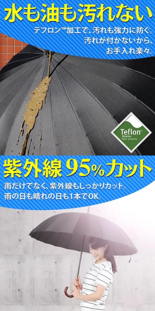 Radweather Umbrella for Men and Large 24 Durable Teflon Coating for Water Repellency and Stain Long Parasol with UV Protection Women, 120cm, Ribs,