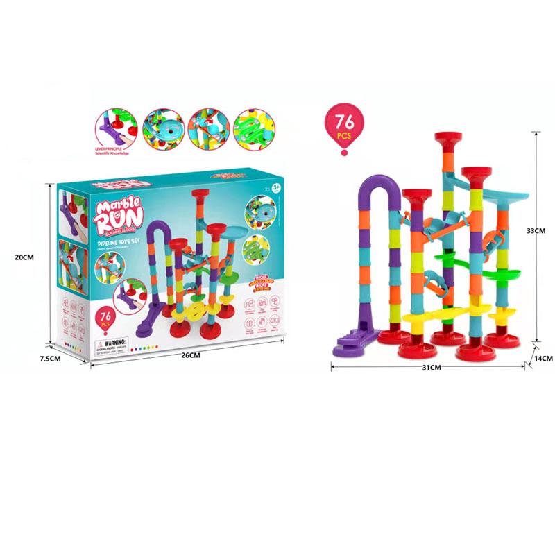 Versatile Interlocking Slide Blocks: 3D Marble Run Ejection Pipe Maze Toys
