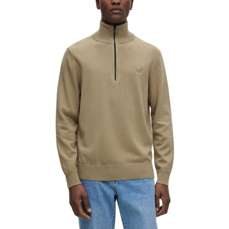Boss Logo patch Half zip Cardigan 50494387-001