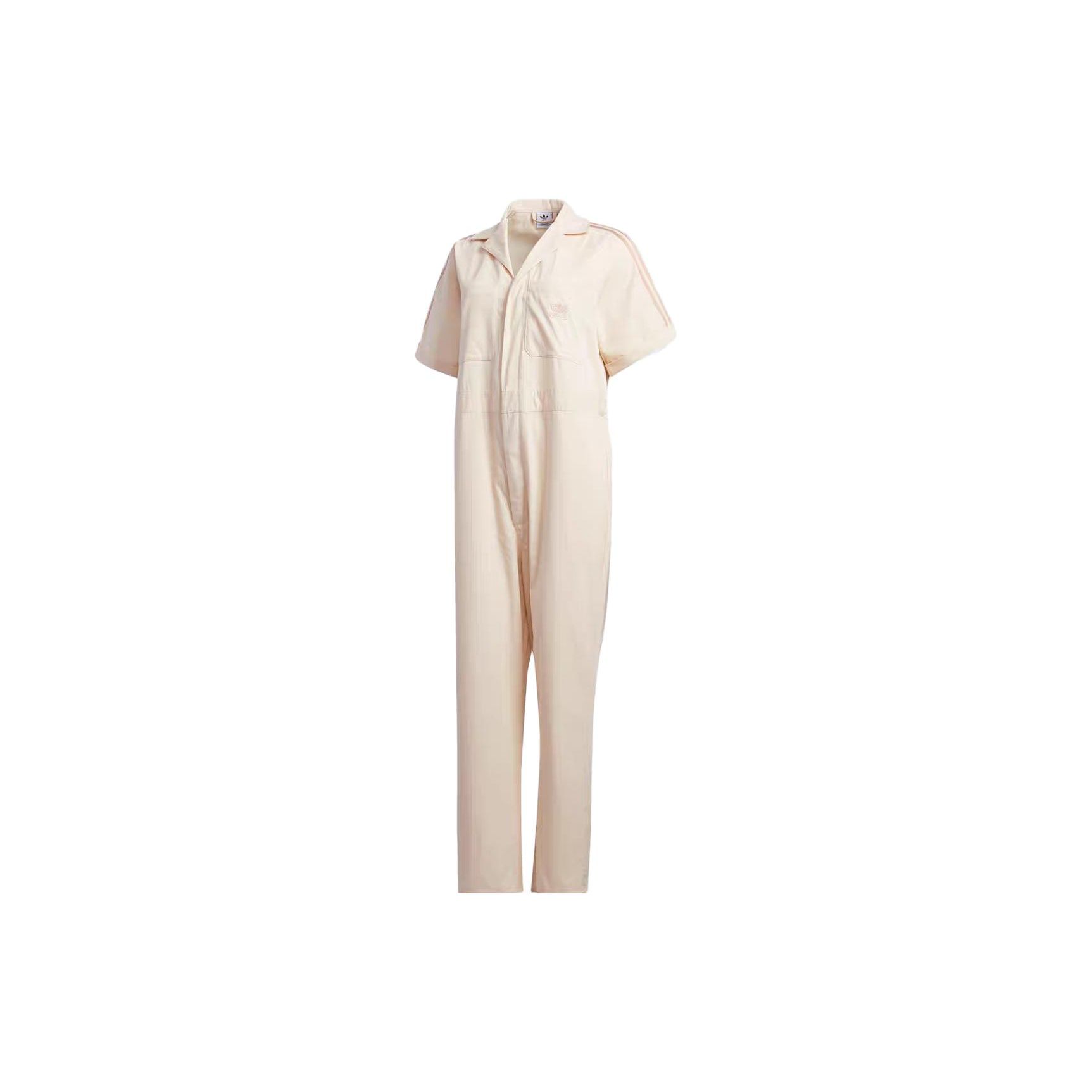 

Adidas Solid Color Single-Breasted Comfortable Sports Short Sleeve Jumpsuit Women jumpsuits Off-White GM6686 M