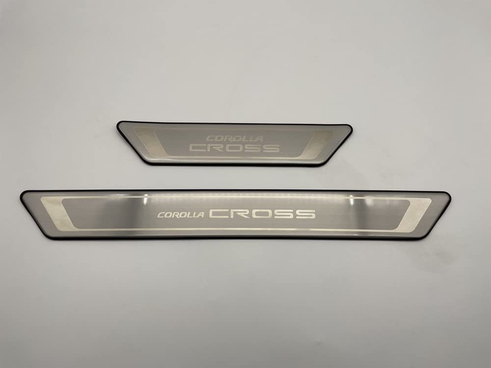 Toyota New Corolla Cross Exclusive Exterior Scuff Plate Side Step Guard Stainless Steel 4PCS [Silver Hairline] CC-MKY