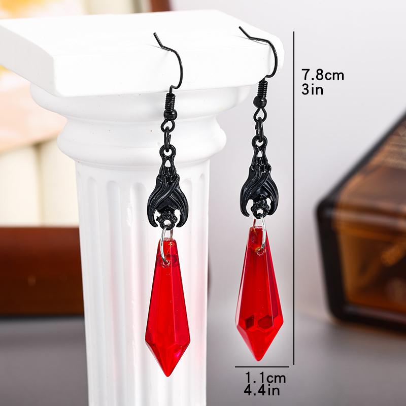 Vintage Gothic Vampire Witch Black Rose Earrings for Women  New Creative Holiday Party Personalized Jewelry Halloween Gifts