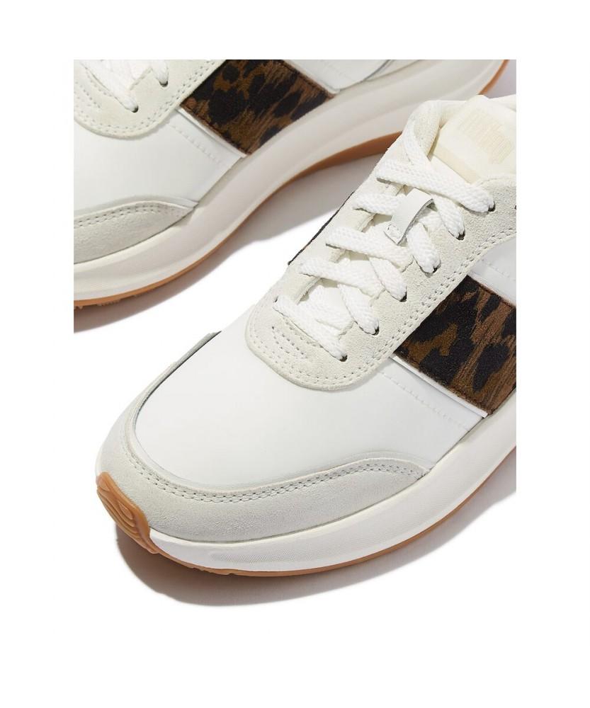 Fitflop [F-Mode] Women'S Leopard Suede Mix Platform Sneakers - Urban White/Chocolate Mix (Ft59K2N061)
