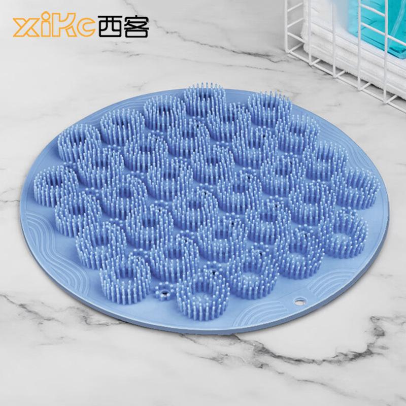 Silicone Exfoliating Shower Massage Non-slip Bath Scrub Pad Foot Wash Brush Bathroom Tool Mat Rub Back Sucker Pad Skin Cleaning