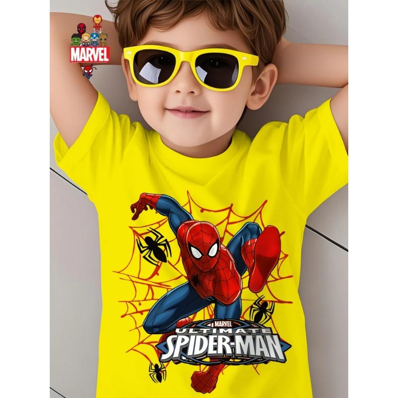 

Summer Casual Boys T-shirt Marvel Ultimate Spider-Man Children s Style Cartoon Pattern Fashion Street Breathable Comfortable 110