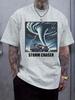 T-shirt Grafica Storm Chaser - Vestibilità Regolare Casual Manica Corta con Stampa Tornado e Auto d'Epoca