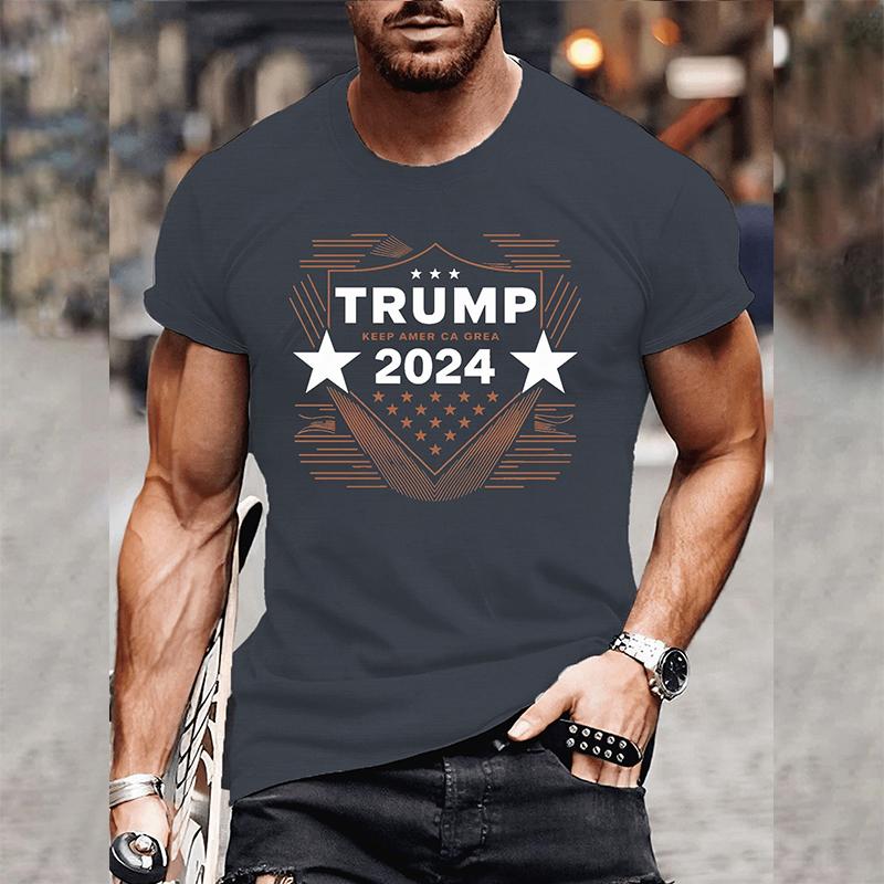 Men Donald Trump Letter Print T Shirt Men Funny 3D Graphic Tees Solid Color  Men's Harajuku Tshirt Daily Sports Streetwear Tops