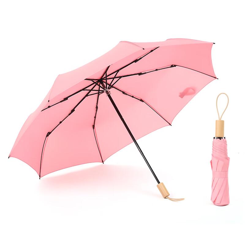 

Nancore Solid Color Wood Handle Folding Umbrella