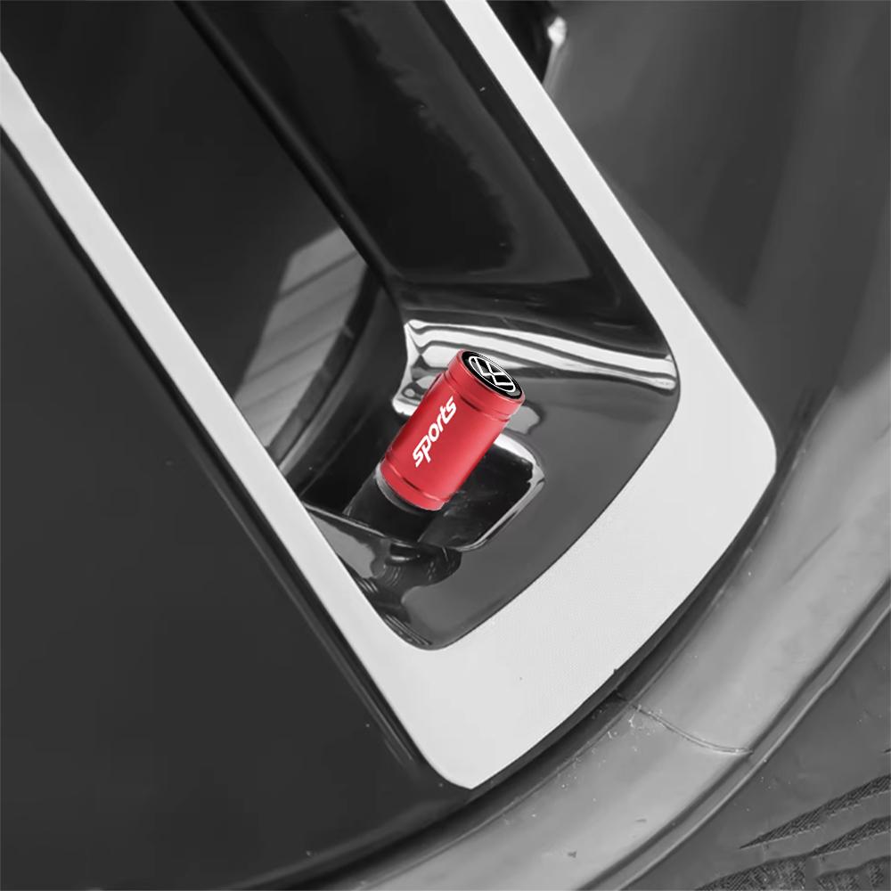 4Pcs Metal Car Styling 3D Wheel Tire Valve Caps Stem Covers Accessories For Volkswagen GTI Golf Polo Tiguan Passat Touareg Jetta
