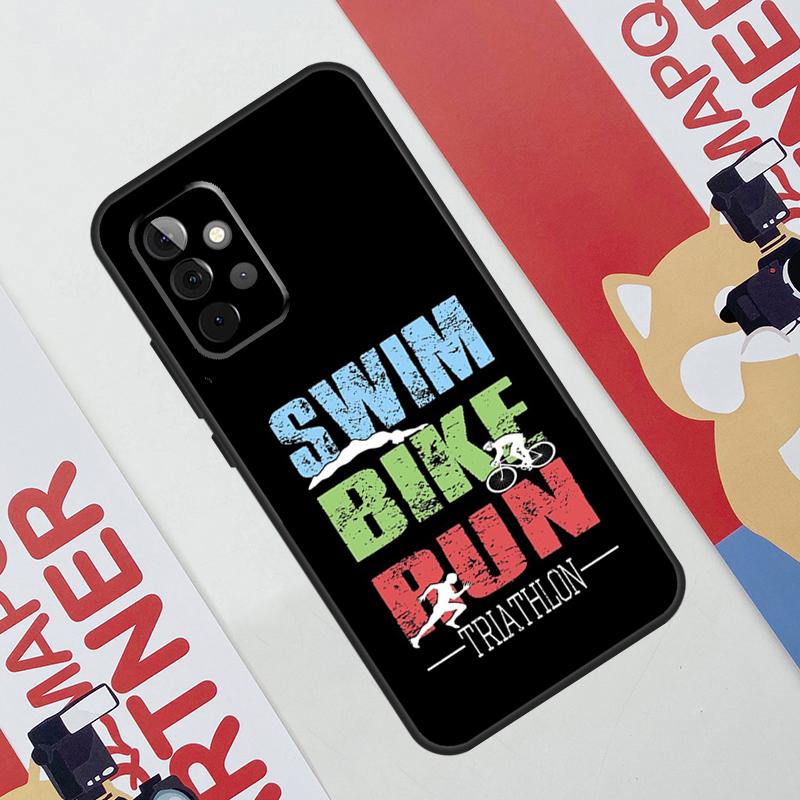 Triathlon Tri Life Swim Bike Run Phone Case For Samsung Galaxy A53 A33 A23 A13 A52 A32 A22 A12 A51 A71 A14 A24 A34 A54 A21S