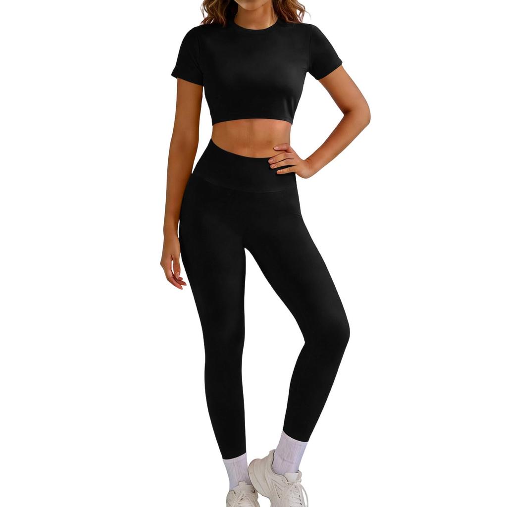 Women's Casual High-Waisted, Butt-Lifting, Skinny Yoga Pants And Outdoor Sports Long Pants Set