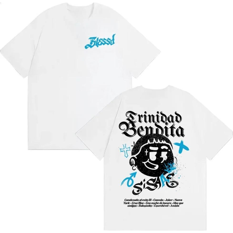 Rapper Blessd Si Sabe Album 2026 Tour T Shirt Men Women Fashion Casual Cotton T-shirts Hip Hop Vintage Short Sleeve T-shirt